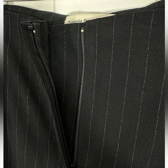 NWT Amanda Smith Fully Lined BLACK Pinstriped Dress PANTS Trousers Plus Sz 24W - Picture 4 of 8